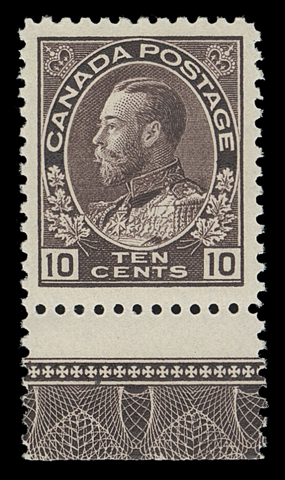 CANADA  116,A superb mint example displaying remarkably complete, full strength Type A lathework, very well centered with deep rich colour and full immaculate original gum; as nice as they come, XF NH