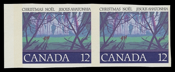 CANADA  742a,Imperforate pair originating from a left margin part imperforate multiple, F-VF NH
