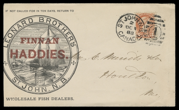 CANADA  A collection of 130 covers / cards, a large percentage franked with Small Queen or late Victoria issues; includes couple Large Queen - one franked with the scarcer 3c on soft white "blotting" paper. Many different businesses and themes are represented, many accompanied by a concise historical description. Noted grocers, fish provision & processing, flour & milling, meat packing, about 30 covers / cards related to tea merchants, importers and blenders. Many years of searching were needed to assemble this comprehensive lot. Condition ranges from small faults to very fine; a wonderful collection.