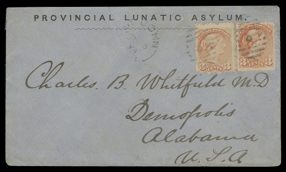 CANADA  Lot of 56 covers / cards, majority franked with Small Queen or late Victoria issues. Various businesses and themes are mounted with a concise historical description of the company. Noted finance, banks, barrister, legal, insurance, telegraph, government / departments, business schools. Many interesting and beautifully illustrated covers are shown. Overall condition varies from mixed to very fine.