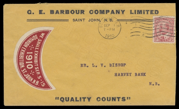 CANADA  A substantial lot of about 125 covers / cards, from Small Queen to KGVI, emphasis on late 1890s & early 1900s. Numerous businesses and themes, many displayed in individual plastic sleeve. Mixed condition throughout but noted many attractive and elaborate illustrated covers. Worth a close look.