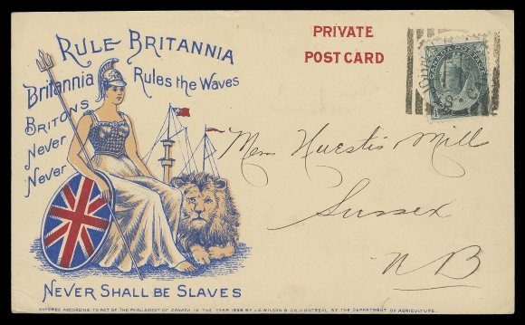 CANADA  A substantial lot of about 80 covers / cards, from Small Queen to KEVII; the squared circles mainly as dispatch and tying the franking; also some free strikes or used as receiver or transit backstamps. Noted two scarce Newcastle Creek free strikes on large 3c cover, Butternut Ridge transit backstamp on 3c Small Queen cover from Ida, NB. Condition from mixed to F-VF; strikes clear to very fine