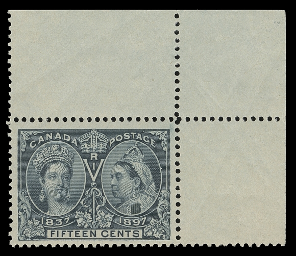 CANADA  58,A marvelous corner margin example with fabulous colour on bright fresh paper, well centered with full immaculate original gum; a desirable example of this challenging stamp in highly select quality, VF NH; 2012 Greene Foundation certificate