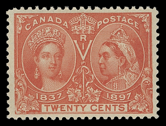 CANADA  59ii,A well centered mint example of the plate variety "W-E" joined (Position 15), rich colour, original gum somewhat disturbed, VF; clear 2012 Greene Foundation cert.