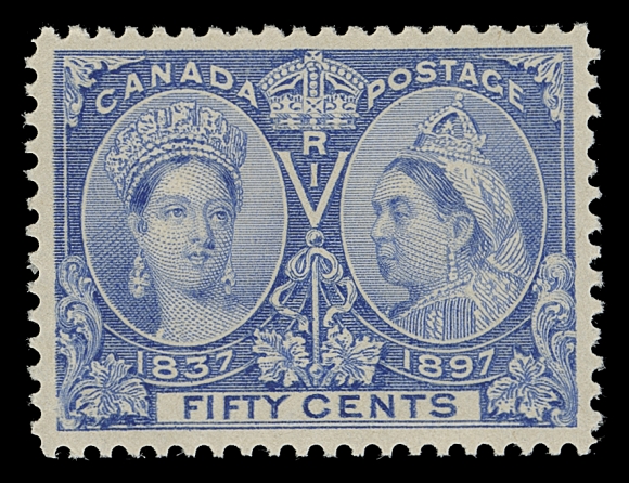 CANADA  60,A beautifully centered mint example, radiant fresh colour and full immaculate original gum; the nicest gum one can hope to find on this difficult stamp. A superb high-grade stamp, XF NH; 2001 PF and 2019 PSE certificates (latter Graded XF-Superb 95; only one stamp has been graded higher)