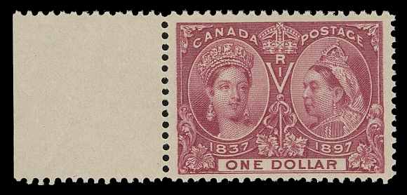 CANADA  61,A post office fresh mint single with sheet margin at left, well centered with large margins, exceptional rich colour on fresh paper and full pristine original gum, VF NH; 2002 PF certificate for a block of four from which this originates.