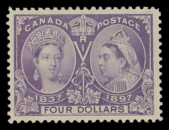CANADA  64,An extraordinary mint single with superb deep colour, as the day it was printed over 120 years ago, bold impression on bright fresh paper, very well centered with large margins, intact perforations and full unblemished original gum. A wonderful stamp in all respects, VF NH; 2004 Greene Foundation cert.