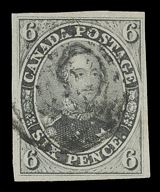 CANADA  5,A selected used example with ample to large margins, unusually deep vibrant colour, sharp impression on pristine fresh paper, light central concentric rings cancel, VF