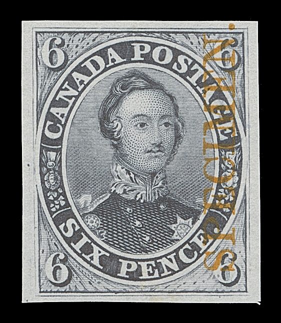 CANADA  2TCv, 2TCxiii,Trial colour plate proofs on india paper in grey and in lilac, each with vertical SPECIMEN overprint in orange, VF