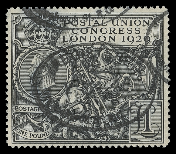 GREAT BRITAIN All in mounts on pages and computer printed pages; missing only a few high values, virtually all basic Scott numbers present including most known Plate numbers on Surface-Printed era including stamps such as 1864 1p rose Plates 71 to 225 (ex Plate 77). When accessing the value of this collection we noticed many of the early surface-printed stamps were selected with clear postmarks. Although bold cancels and flaws are present the overall condition is much better than typically found. Includes a wealth of better items such as Embossed 1848 10p & 1854 6p, Surface-Printed 1880 2sh brown, 1867 5sh rose Plate 1 & 2, 1884 £1 brown violet, watermark Imperial Crown, 1888 £1 brown violet, watermark Orbs, 1929 £1 PUC, etc. Enormous catalogue value and worth close examination.