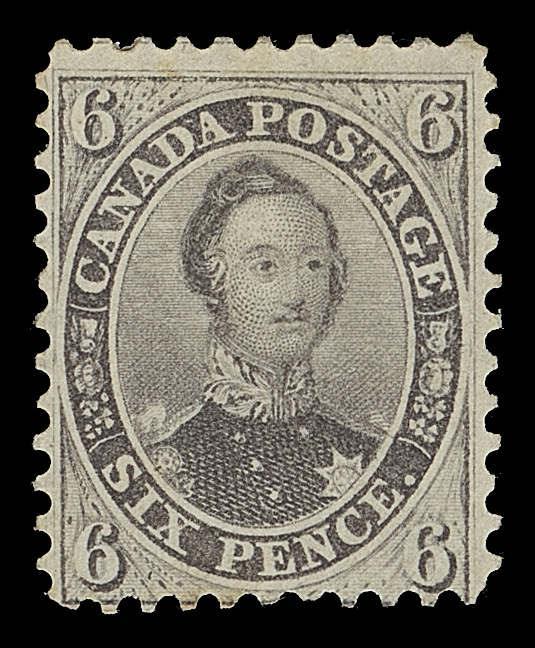 CANADA  13,A remarkable mint single displaying intact perforations all around, characteristic centering associated with Canada
