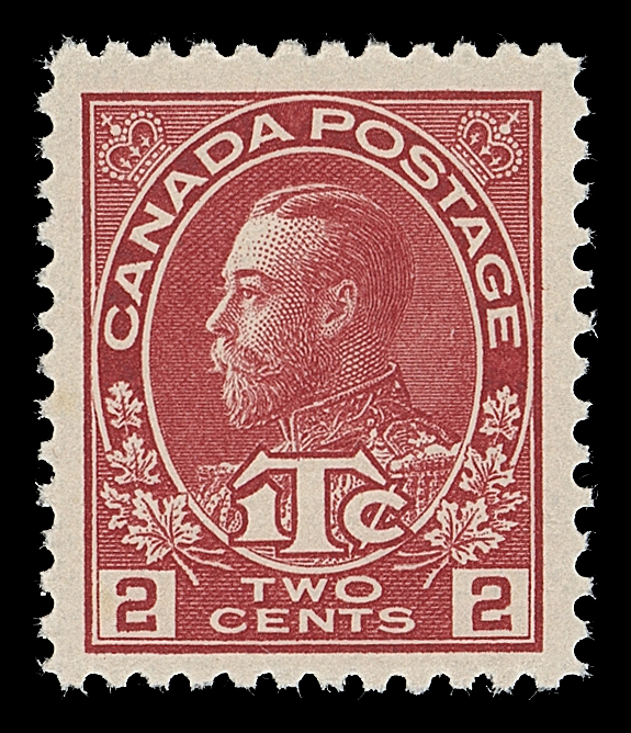 CANADA  MR3a,An impressive mint example of this elusive die, characteristic deeper colour on bright white paper, well centered with full immaculate original gum; unusually choice, VF+ NH
