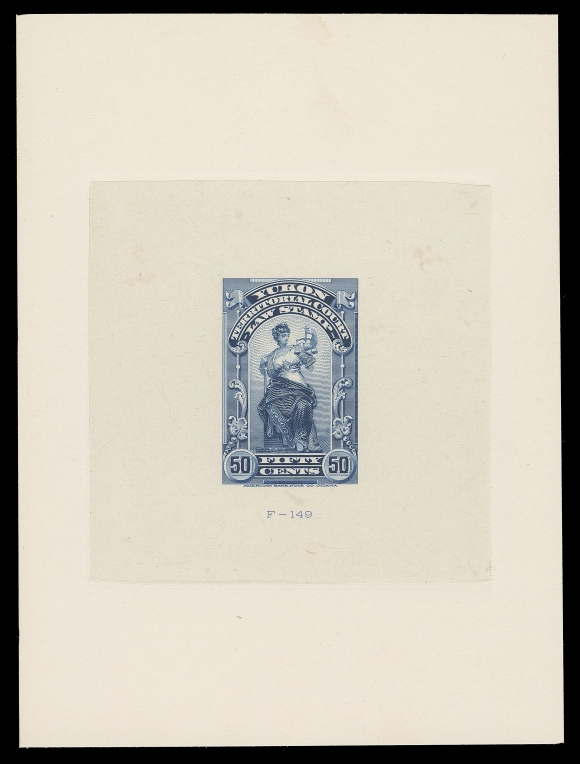 CANADA REVENUES (PROVINCIAL)  YL9,Large die proof printed in the issued colour on india paper 74 x 75mm, die sunk on large card 100 x 136mm, die number "F-149" below design; a rare proof, VF
