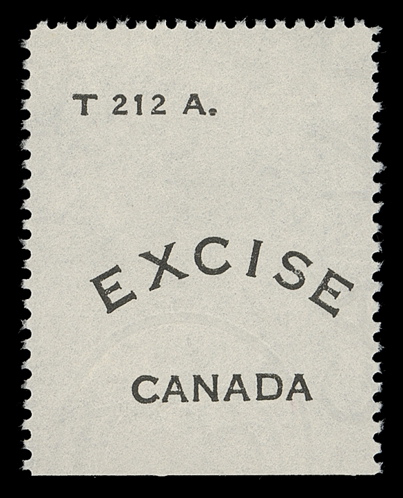 CANADA REVENUES (FEDERAL)  FLS9 variety,Mint single with natural straight edge at foot, shows large portion of papermaker