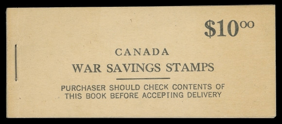 CANADA REVENUES (FEDERAL)  FWS15b,Complete booklet with four-line English and four-line French inscriptions on front and back covers respectively, containing all five se-tenant booklet panes of eight; crease along staple line on front cover, panes are fresh, F-VF NH; a scarce intact booklet.