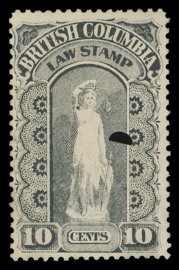 CANADA REVENUES (PROVINCIAL)  BCL5a, BCL6a, BCL7a,Selected used examples of these difficult watermarked stamps, each with large part of the DONNACONA straightline, 30c shows additional albino seal at foot, very hard to find, VF