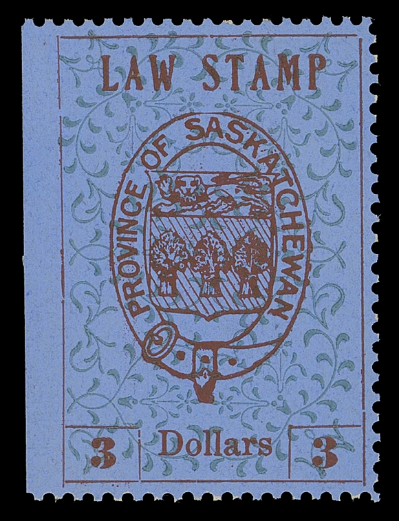 CANADA REVENUES (PROVINCIAL)  SL2-SL12,Matching mint set of eleven mint singles with natural straight edge at left (lacks only the 5c), bright fresh colours and pristine original gum, NEVER HINGED. Most appealing and very hard to find, F-VF NH