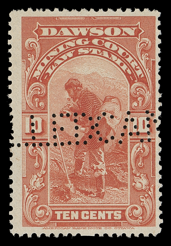 CANADA REVENUES (PROVINCIAL)  YL1,Three selected used examples; manuscript "Cancelled", handstamped "Cancelled" and pin perforator CANCELLED; K. Bileski notes enclosed, a scarce trio, F-VF