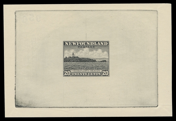 THE AFAB COLLECTION - NEWFOUNDLAND 1897-1947 ISSUES  196,Trial Colour Large Die Proof in black on white unwatermarked wove paper 98 x 66mm; the completed die with guideline and albino reverse die number "963"; a superb proof, XF