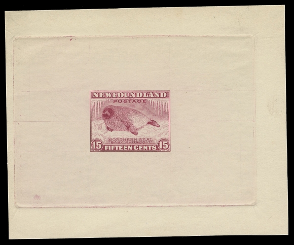 THE AFAB COLLECTION - NEWFOUNDLAND 1897-1947 ISSUES  195,Large Die Proof in reddish purple, colour of issue, on white unwatermarked wove paper 94 x 77mm, full die sinkage; the approval state without guideline or die number, a superb proof, VF