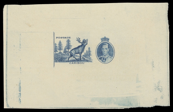 THE AFAB COLLECTION - NEWFOUNDLAND 1897-1947 ISSUES  235,Progressive Die Proof in ultramarine - the central vignette and KGVI portrait only, on yellowish wove unwatermarked paper 97 x 60mm. A fabulous proof, choice, VF