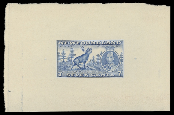 THE AFAB COLLECTION - NEWFOUNDLAND 1897-1947 ISSUES  235,Large Die Proof in ultramarine, colour of issue, on white wove unwatermarked paper 95 x 62mm; the approved state of die with small cross guidelines at sides, no die number. Rare and attractive, VF