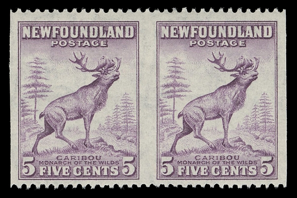 THE AFAB COLLECTION - NEWFOUNDLAND 1897-1947 ISSUES  257b,A fresh, nicely centered mint pair imperforate vertically; noticeably nicer than we are accustomed to seeing, VF NH