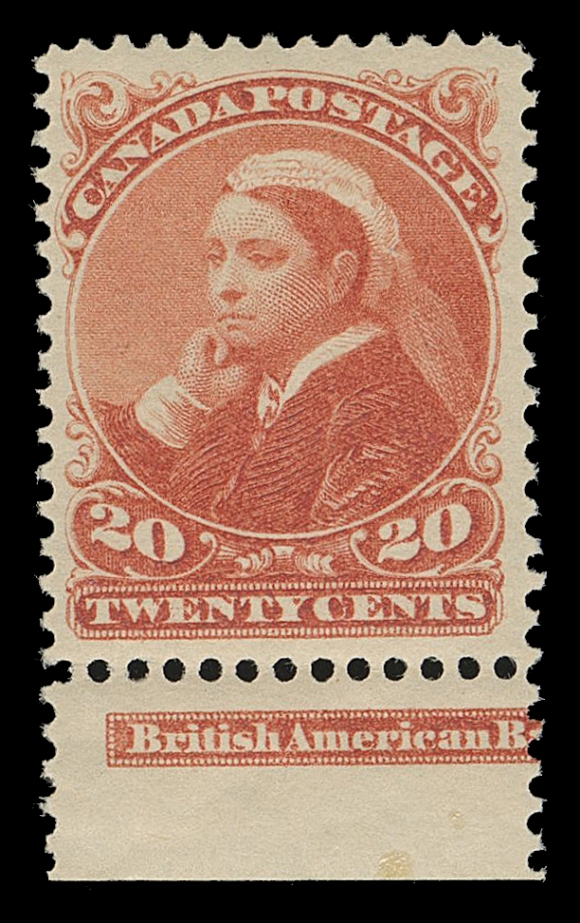 THE AFAB COLLECTION - CANADA 46,An attractive and unusually choice mint example with deep rich colour, showing left portion of the BABN plate imprint in lower margin, full pristine original gum, VF+ NH; 2022 Greene Foundation cert.