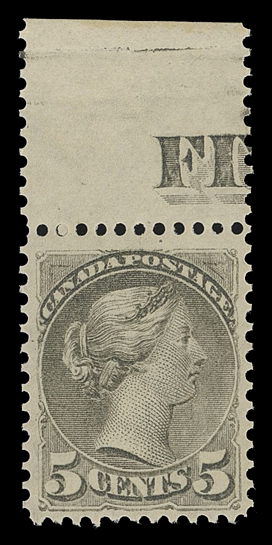 THE AFAB COLLECTION - CANADA  38,A nice mint example of this elusive shade, well centered with portion of FI(VE) counter in top margin, full, smooth off-white original gum characteristic of late Montreal printing, VF NH