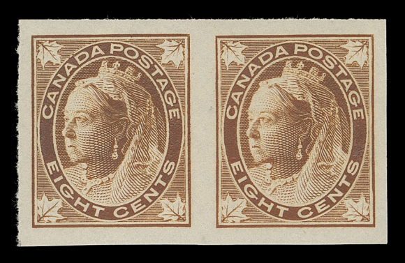 THE AFAB COLLECTION - CANADA  72i,A large margined mint imperforate pair, characteristic dark rich colour associated with this particular printing, VF NH
