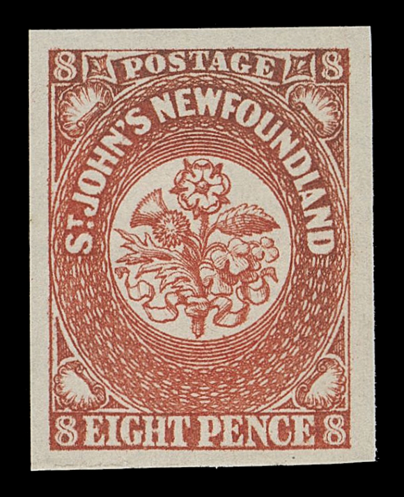 THE AFAB COLLECTION - NEWFOUNDLAND PENCE ISSUES  8,A superb mint example with large margins, radiant colour and remarkably full, unblemished dull white streaky original gum, XF NH