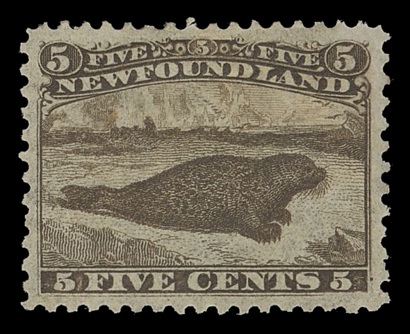 THE AFAB COLLECTION - NEWFOUNDLAND DECIMAL ISSUES  25,A remarkable mint example of this very challenging stamp, precisely centered within unusually large margins, very scarce traits for this stamp, part original gum somewhat disturbed from previous hinging. Superior to most examples that exist, XF OG; 1994 Brandon cert.