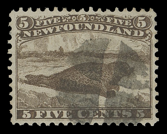 THE AFAB COLLECTION - NEWFOUNDLAND DECIMAL ISSUES 25,An unusually nice and extremely centered example with bright colour on fresh paper, neat segmented cork cancel, very scarce this nice, XF