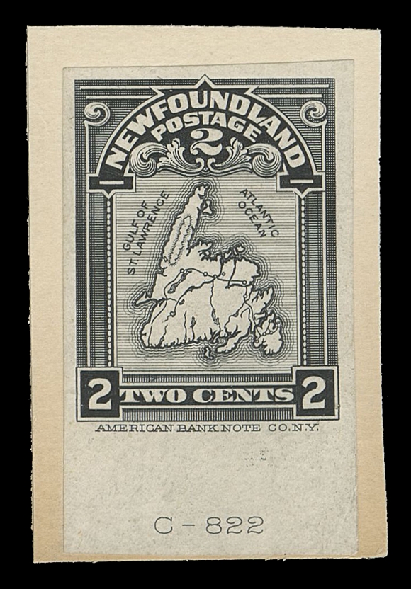 THE AFAB COLLECTION - NEWFOUNDLAND 1897-1947 ISSUES  78-86,The complete set of seven Engraved Die Proofs, printed in black on india paper with the respective die numbers at foot, mounted on individual archival card. A UNIQUE set from the printer