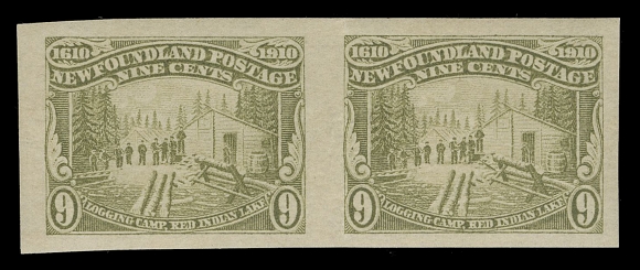 THE AFAB COLLECTION - NEWFOUNDLAND 1897-1947 ISSUES 99a, 100a, 101a,Three mint imperforate pairs in horizontal format, large margined, bright fresh colour and full original gum, XF LH