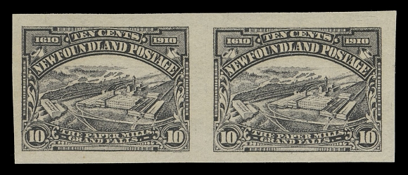 THE AFAB COLLECTION - NEWFOUNDLAND 1897-1947 ISSUES  99a, 100a, 101a,Three mint imperforate pairs in horizontal format, large margined, bright fresh colour and full original gum, XF LH