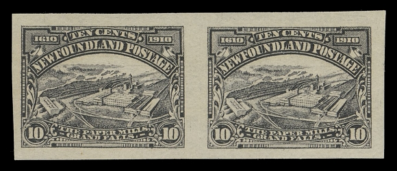 THE AFAB COLLECTION - NEWFOUNDLAND 1897-1947 ISSUES 99a, 100a, 101a,Three mint imperforate pairs in horizontal format, large margined, bright fresh colour and full original gum, XF LH