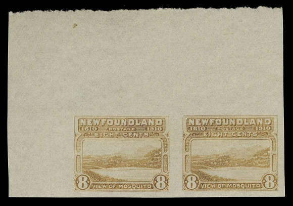 THE AFAB COLLECTION - NEWFOUNDLAND 1897-1947 ISSUES  99a,A superb mint corner margin  imperforate pair, bright fresh colour, visually striking and seldom seen so nice, XF NH