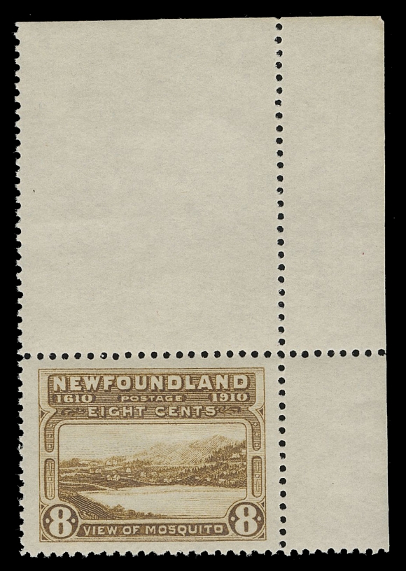 THE AFAB COLLECTION - NEWFOUNDLAND 1897-1947 ISSUES 98-103,An exceptional set of six mint singles, each showing full sheet margins to dramatic effect, all very well centered with deep rich colours, negligible gum tone spot on 6c. Lightly hinged in selvedge only, stamps are NEVER HINGED; a marvelous set which has in our opinion, has no equal, XF NH GEM