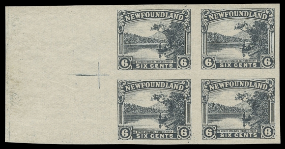 THE AFAB COLLECTION - NEWFOUNDLAND 1897-1947 ISSUES  131b/142a,A remarkable set of eleven imperforate blocks, each with sheet margin on one side, ungummed as issued, the 1c, 2c, 6c and 8c show centre cross guidelines (unique positional blocks), only missing the 3c as do nearly all sets, all with bright colours and large margins. An elusive set in blocks, VF and choice