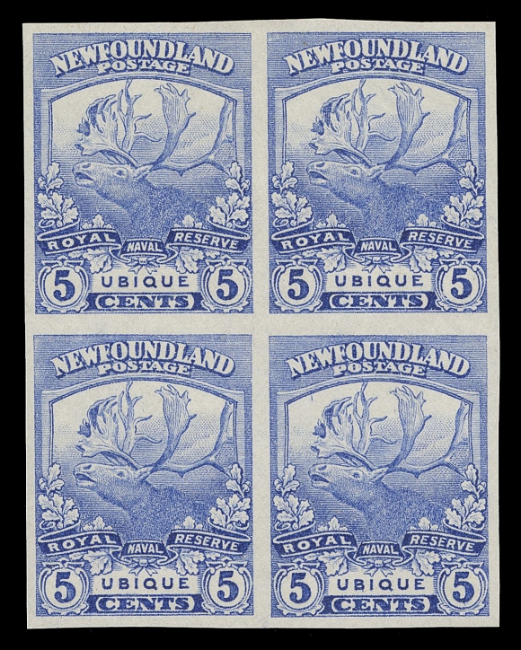 THE AFAB COLLECTION - NEWFOUNDLAND 1897-1947 ISSUES 115a-126a,A fresh, highly desirable complete set of twelve imperforate blocks, ungummed as issued; the 4c with light wrinkles as often on this value. Very scarce in blocks, a spectacular set with bright fresh colours, VF-XF