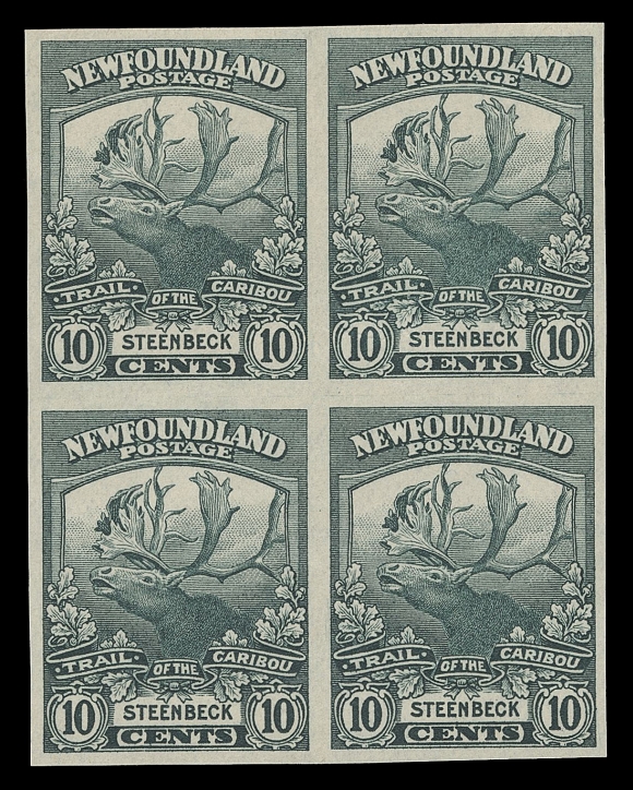 THE AFAB COLLECTION - NEWFOUNDLAND 1897-1947 ISSUES 115a-126a,A fresh, highly desirable complete set of twelve imperforate blocks, ungummed as issued; the 4c with light wrinkles as often on this value. Very scarce in blocks, a spectacular set with bright fresh colours, VF-XF
