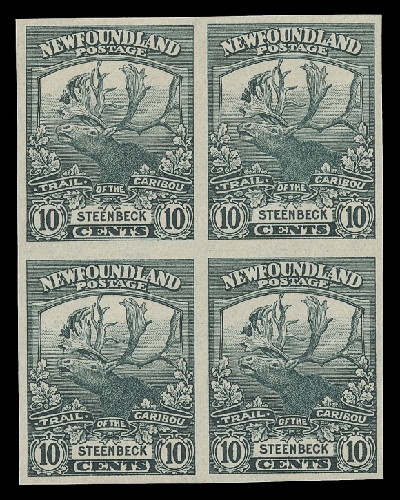 THE AFAB COLLECTION - NEWFOUNDLAND 1897-1947 ISSUES  115a-126a,A fresh, highly desirable complete set of twelve imperforate blocks, ungummed as issued; the 4c with light wrinkles as often on this value. Very scarce in blocks, a spectacular set with bright fresh colours, VF-XF