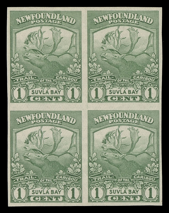 THE AFAB COLLECTION - NEWFOUNDLAND 1897-1947 ISSUES  115a-126a,A fresh, highly desirable complete set of twelve imperforate blocks, ungummed as issued; the 4c with light wrinkles as often on this value. Very scarce in blocks, a spectacular set with bright fresh colours, VF-XF