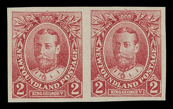 THE AFAB COLLECTION - NEWFOUNDLAND 1897-1947 ISSUES  104a, 105a, 108a,Three bright, fresh mint imperforate pairs with large margins, ungummed as issued, VF-XF