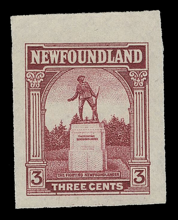 THE AFAB COLLECTION - NEWFOUNDLAND 1897-1947 ISSUES  133,A superb lot of eight different Engraved Trial Colour Small Die Proofs in dark blue, dark green, carmine, orange brown, brown, red, violet and blue, on white wove paper with horizontal or vertical mesh. An attractive and rarely encountered group, VF