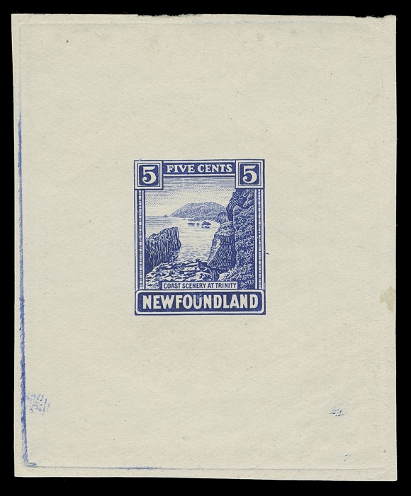 THE AFAB COLLECTION - NEWFOUNDLAND 1897-1947 ISSUES 135,Large Die Proof printed in deep blue on white wove horizontal mesh paper 53 x 65mm, showing the full die sinkage, scarce and appealing, VF