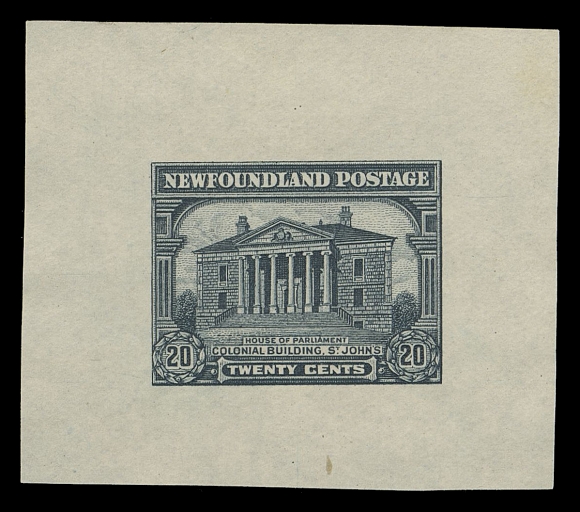 THE AFAB COLLECTION - NEWFOUNDLAND 1897-1947 ISSUES  157,Die Proof  in greenish slate black, near issued colour, on white wove horizontal mesh unwatermarked paper 47 x 41mm, very scarce, VF