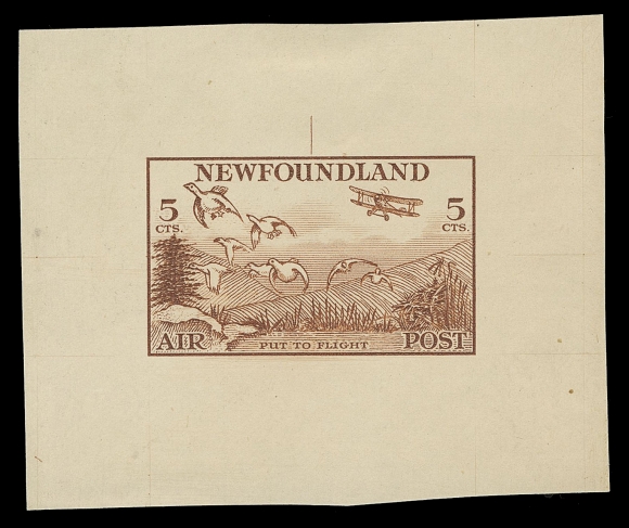 THE AFAB COLLECTION - NEWFOUNDLAND 1897-1947 ISSUES  C13-C17,The complete set of five die proofs in colours of issue on white unwatermarked wove paper, with guidelines at top of design, 30c with portion of reverse die number. A brilliant, fresh and very scarce set of proofs, VF