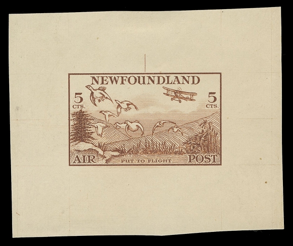 THE AFAB COLLECTION - NEWFOUNDLAND 1897-1947 ISSUES C13-C17,The complete set of five die proofs in colours of issue on white unwatermarked wove paper, with guidelines at top of design, 30c with portion of reverse die number. A brilliant, fresh and very scarce set of proofs, VF
